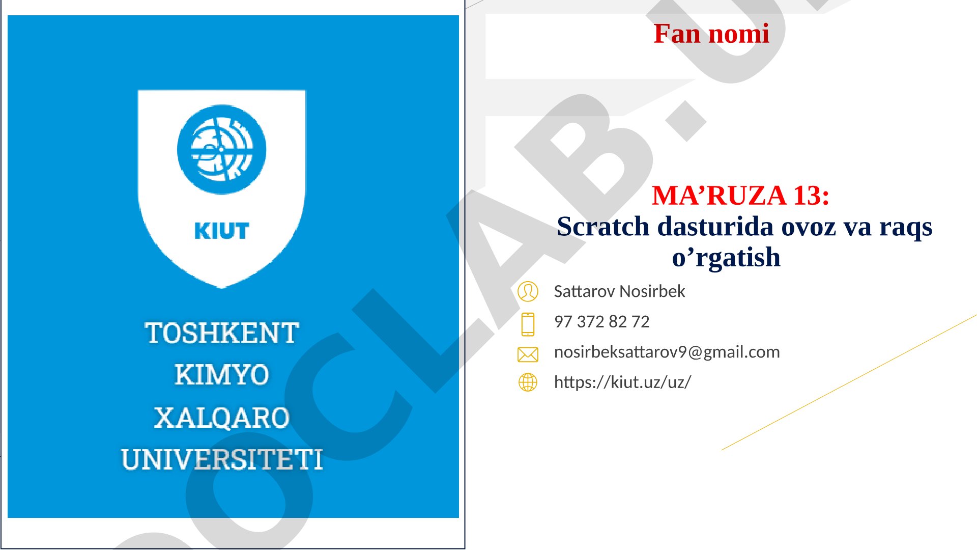 Scratch dasturida ovoz va raqs o'rgatish