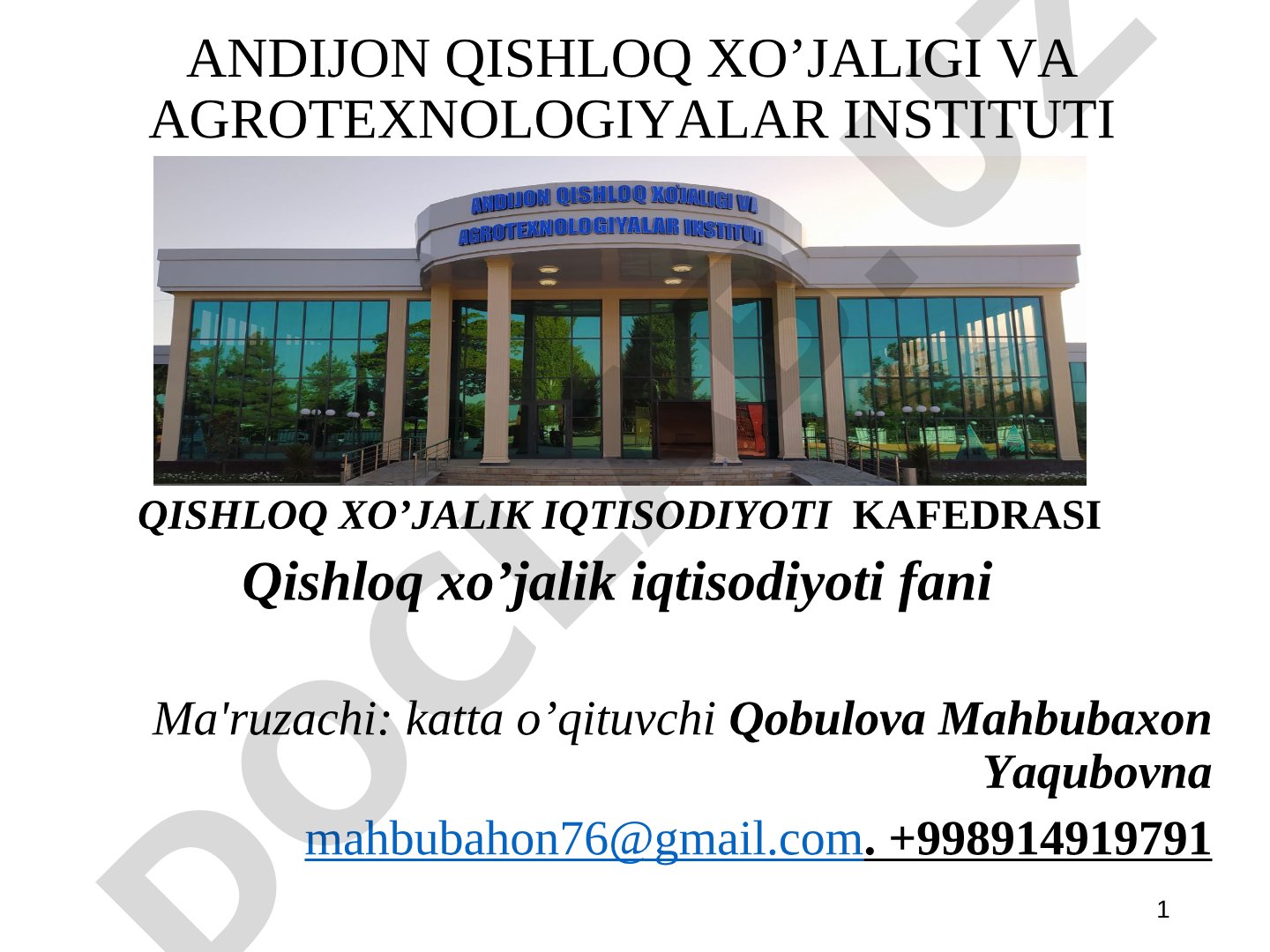 Qishloq xo’jaligida asosiy va aylanma fondlar xamda ulardan foydalanish samaradorligi