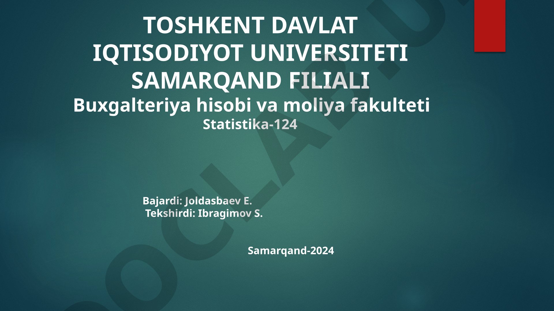 O'zbekistonda amal qilayotgan mulk shakllari, mulk obyektlari, subyektlari, mulkni davlat tasarrufidan chiqarish va xususiylashtirishning maqsadi yo'llari va usullari