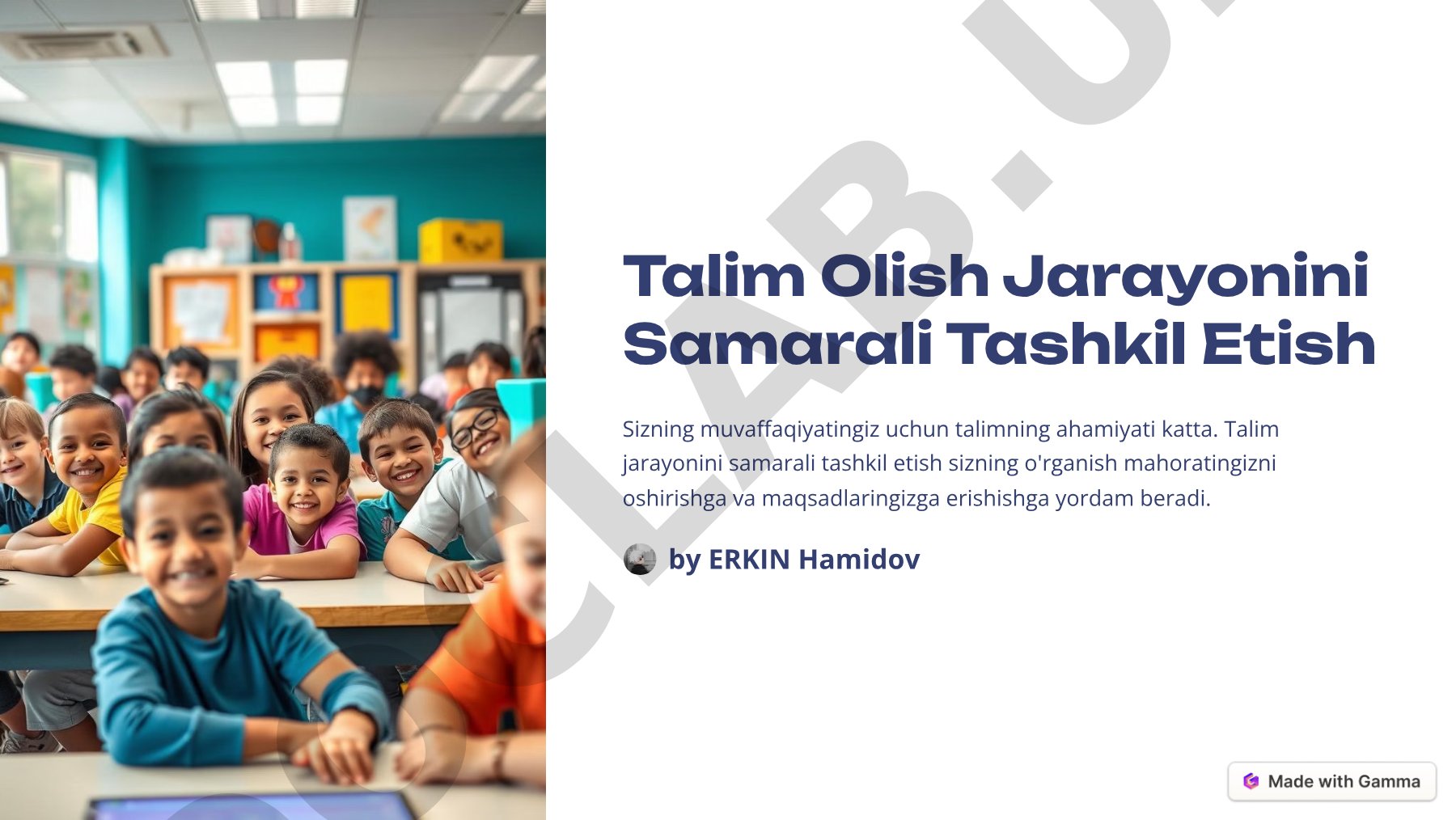 Talim Olish Jarayonini Samarali Tashkil Etish