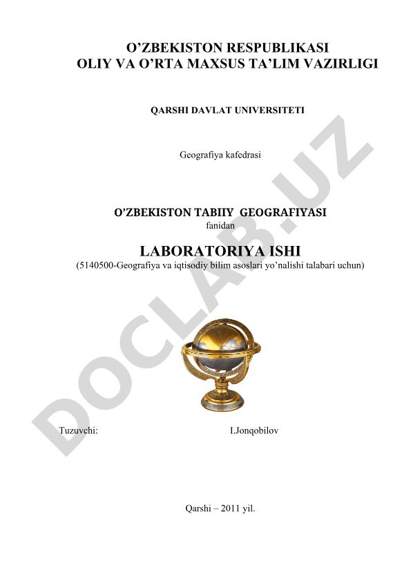 O'zbekistonning geografik o'rni, chegaralari va maydoni