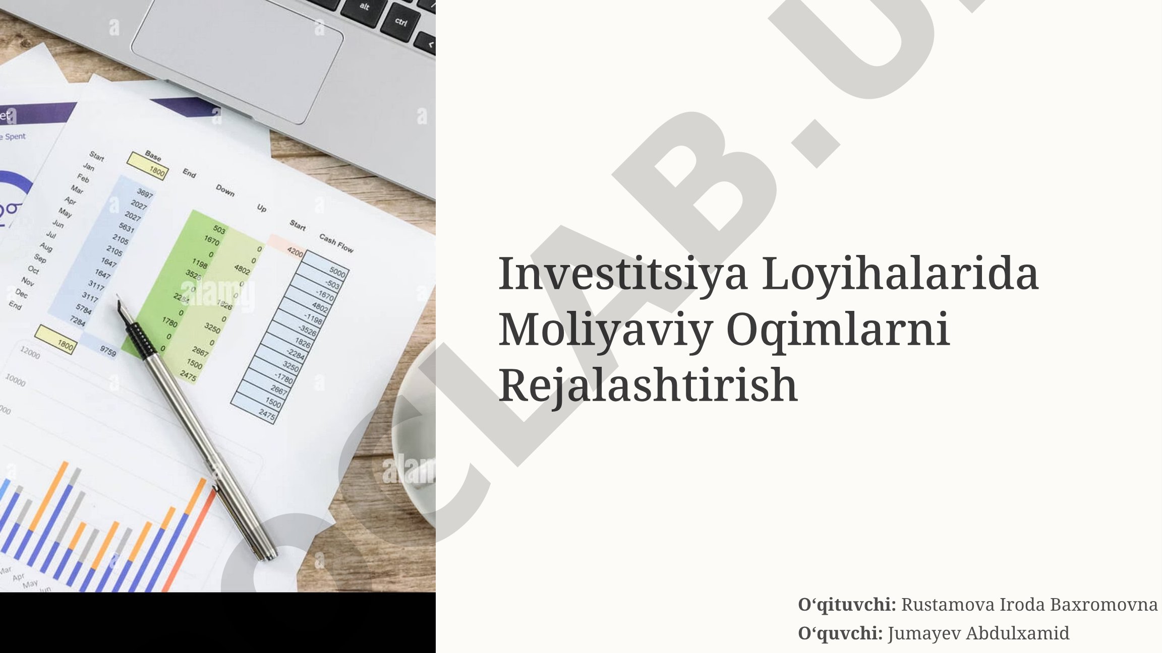 Investitsiya Loyihalarida Moliyaviy Oqimlarni Rejalashtirish