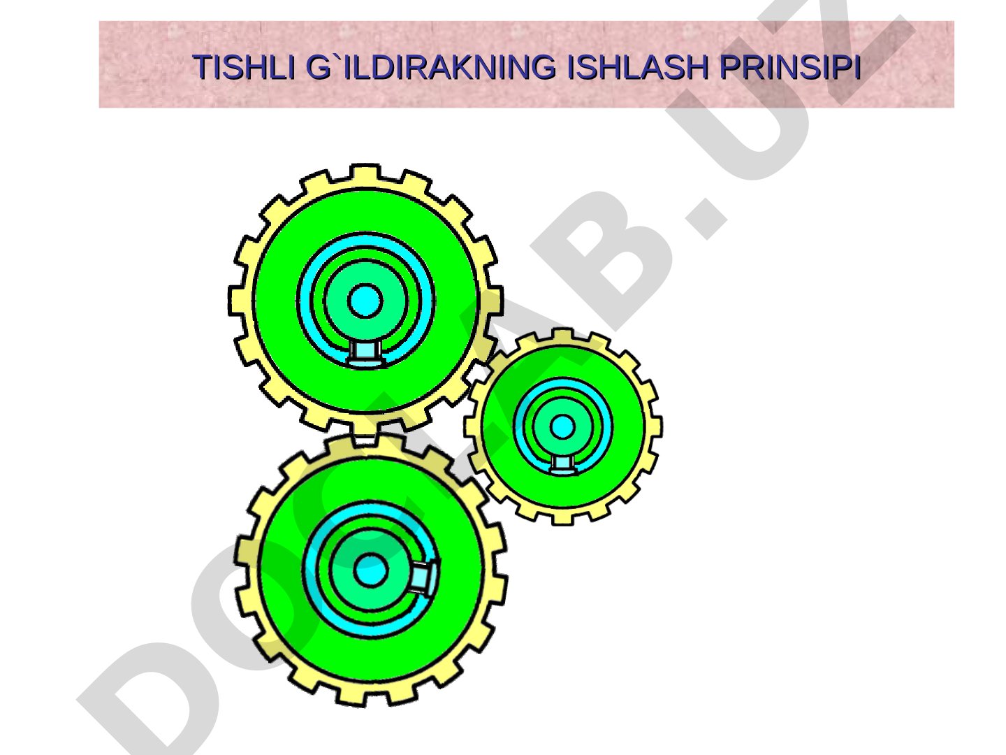 Tishli g`ildirakning ishlash prinsipi