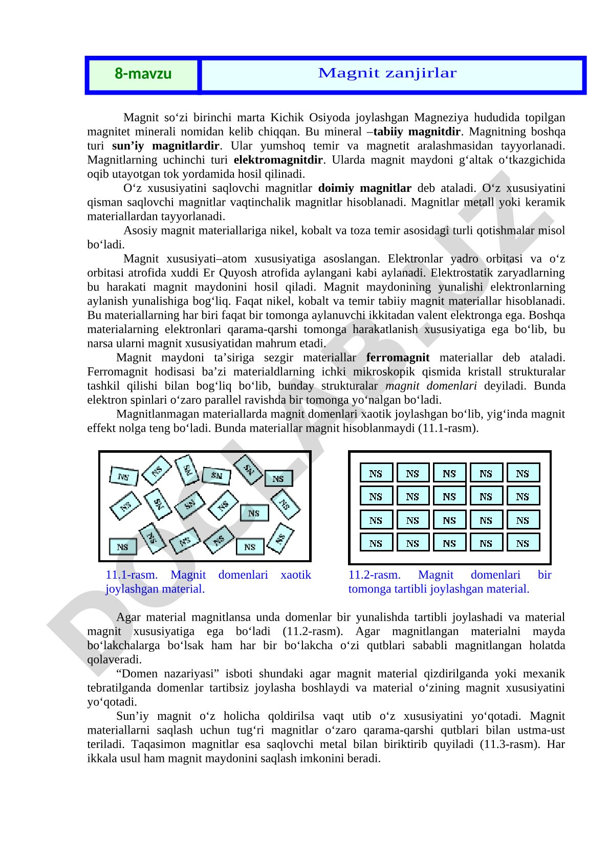 Magnitlar turlari va magnit materiallari