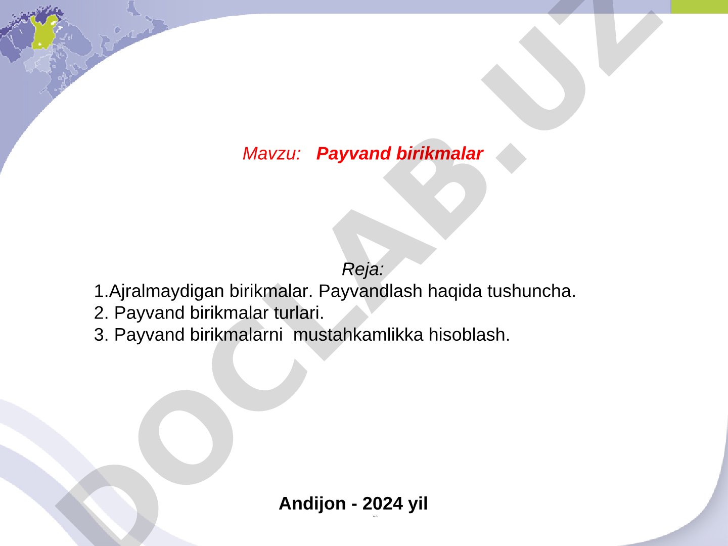 Ajralmaydigan birikmalar, payvandlash tushunchasi, turlari va mustahkamlikka hisoblash