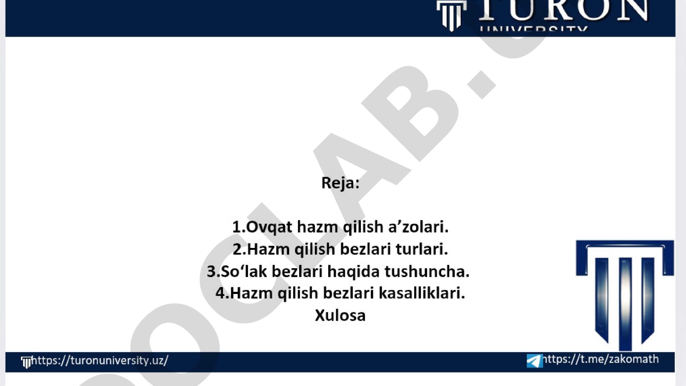 Ovqat hazm qilish a'zolari va bezlari