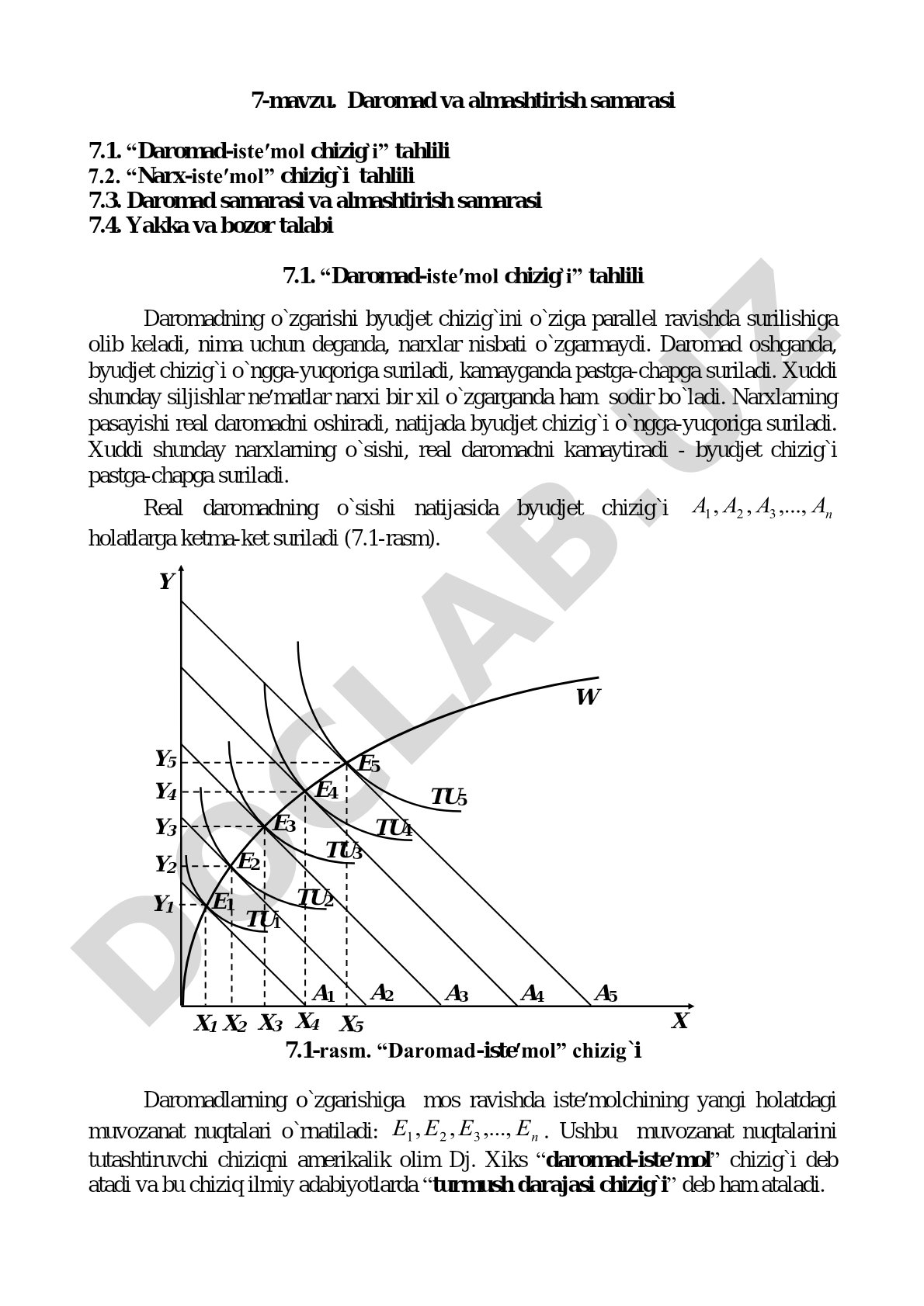 7-mavzu. Daromad va almashtirish samarasi