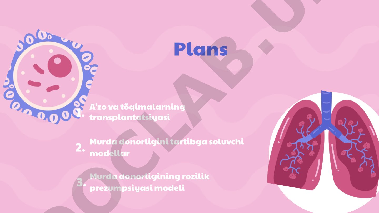 A'zo va to'qimalarning transplantatsiyasi: rozilik prezumpsiyasi modeli