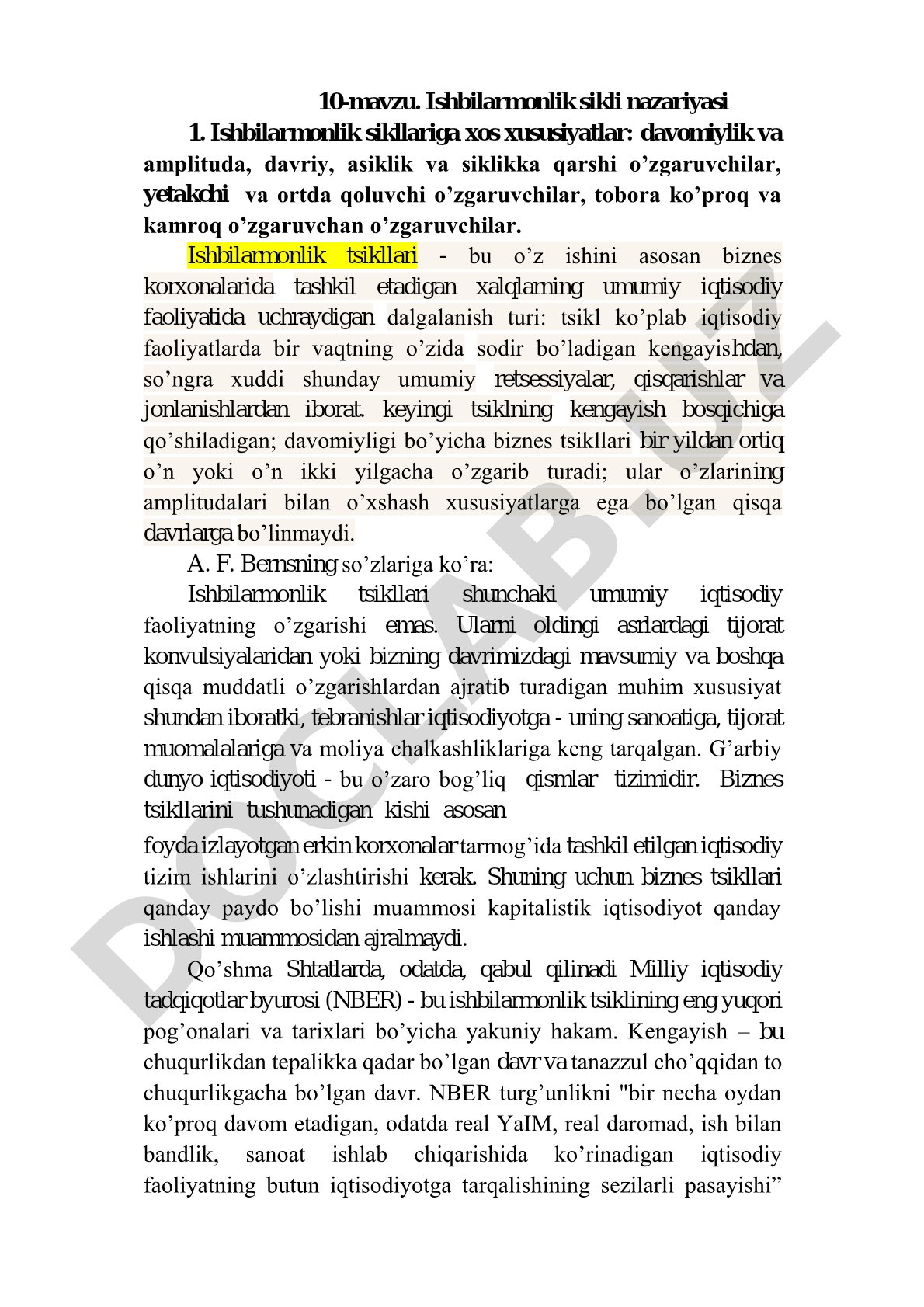 Ishbilarmonlik sikli nazariyasi