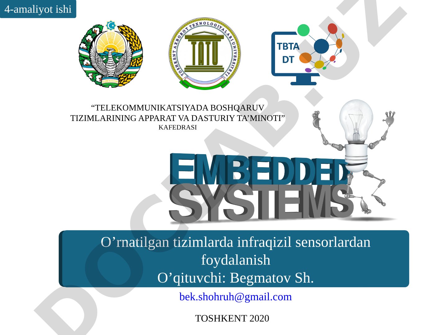 O’rnatilgan tizimlarda infraqizil sensorlardan foydalanish