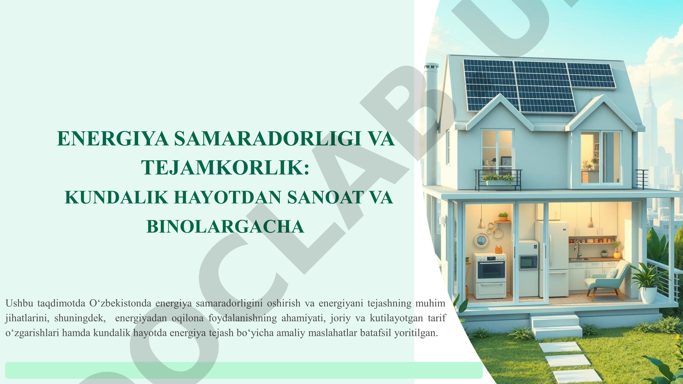 Energiya samaradorligi va tejamkorlik: kundalik hayotdan sanoat va binolargacha