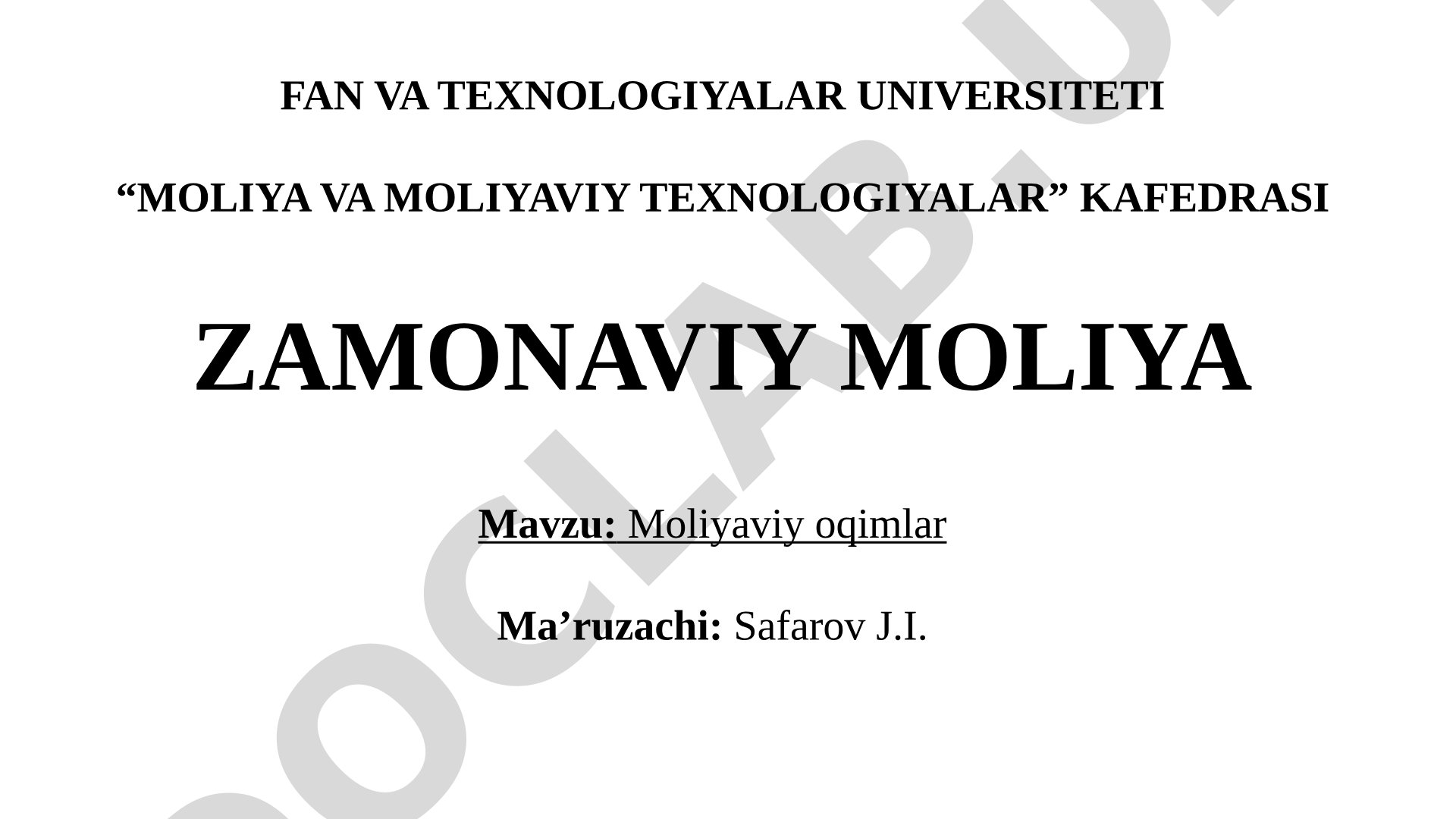 Moliyaviy oqimlarning tizimdagi o'rni, boshqarish, omillar va samaradorlikni aniqlash
