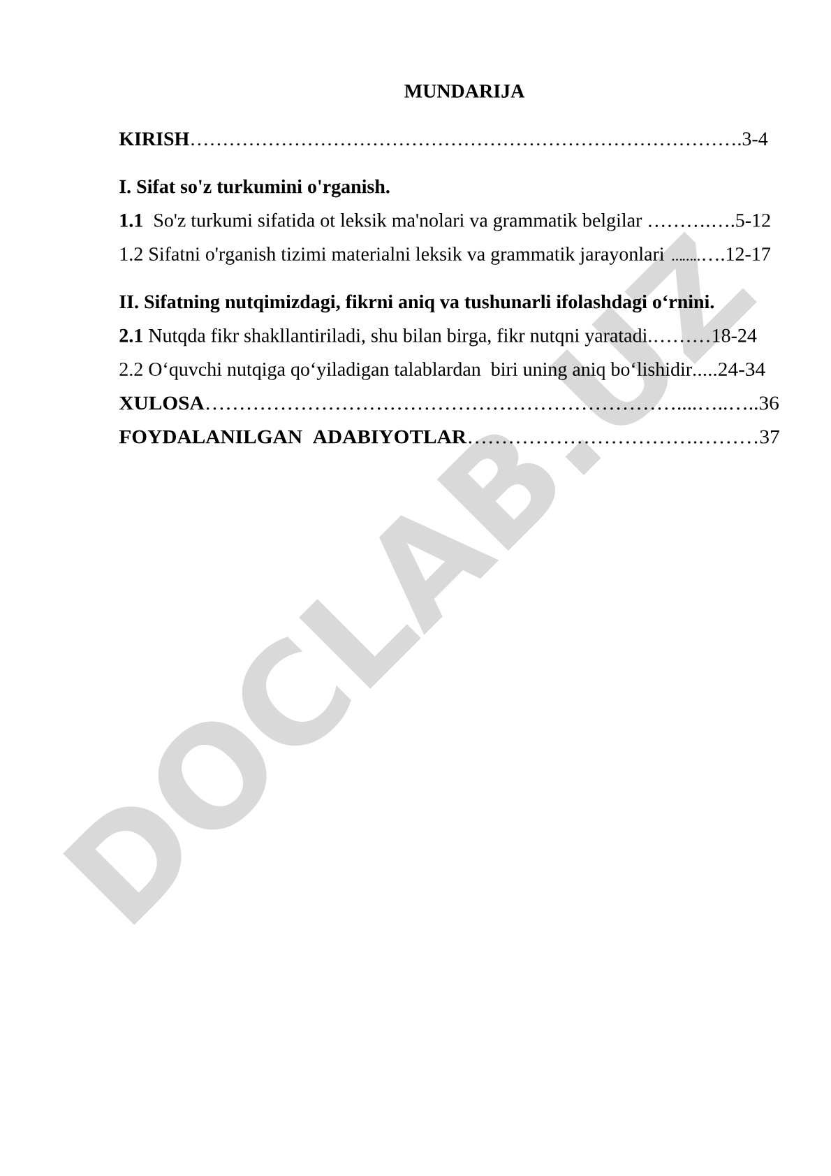 Sifat so'z turkumini o'rganish jarayonida o'quvchilar nutqini o'stirish