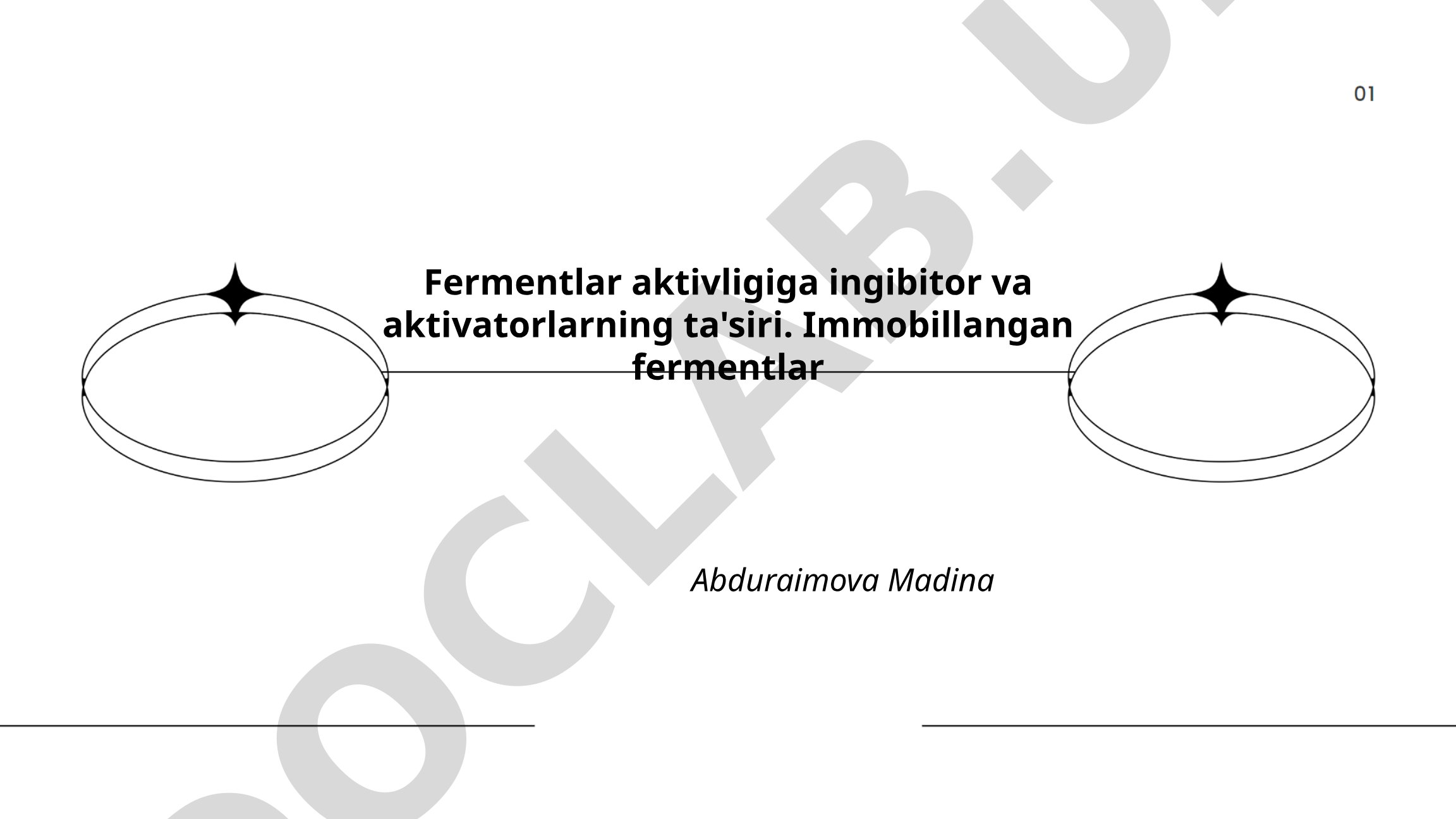 Fermentlar aktivligiga ingibitor va aktivatorlarning ta'siri. Immobillangan fermentlar