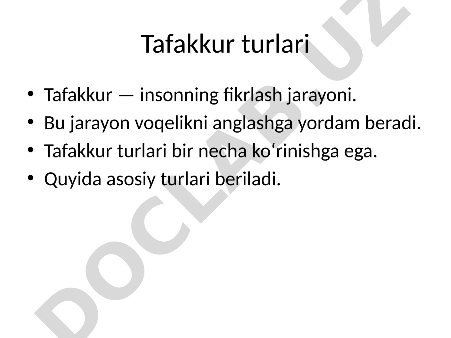 Tafakkur turlari