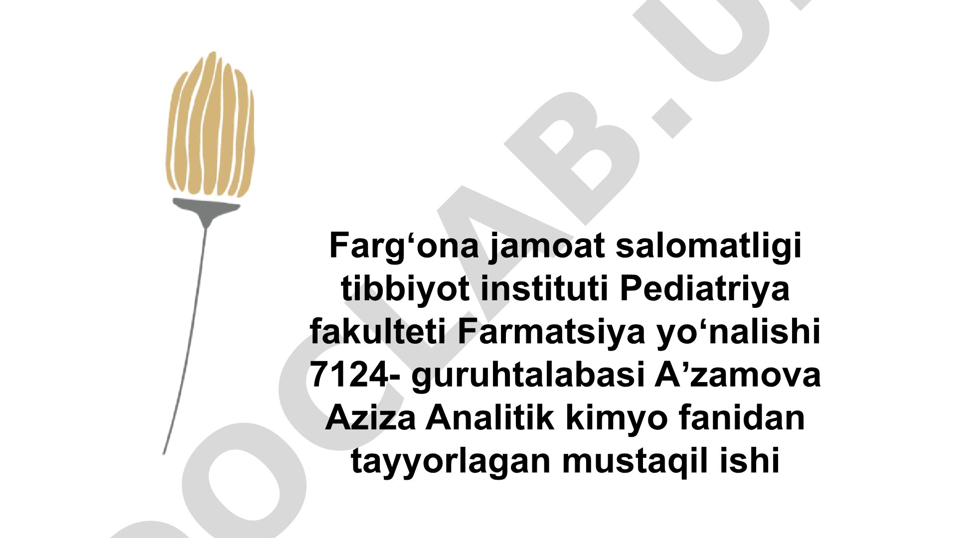 Xloriometriya usulining nazariy asoslari va qaytaruvchilar miqdorini aniqlash