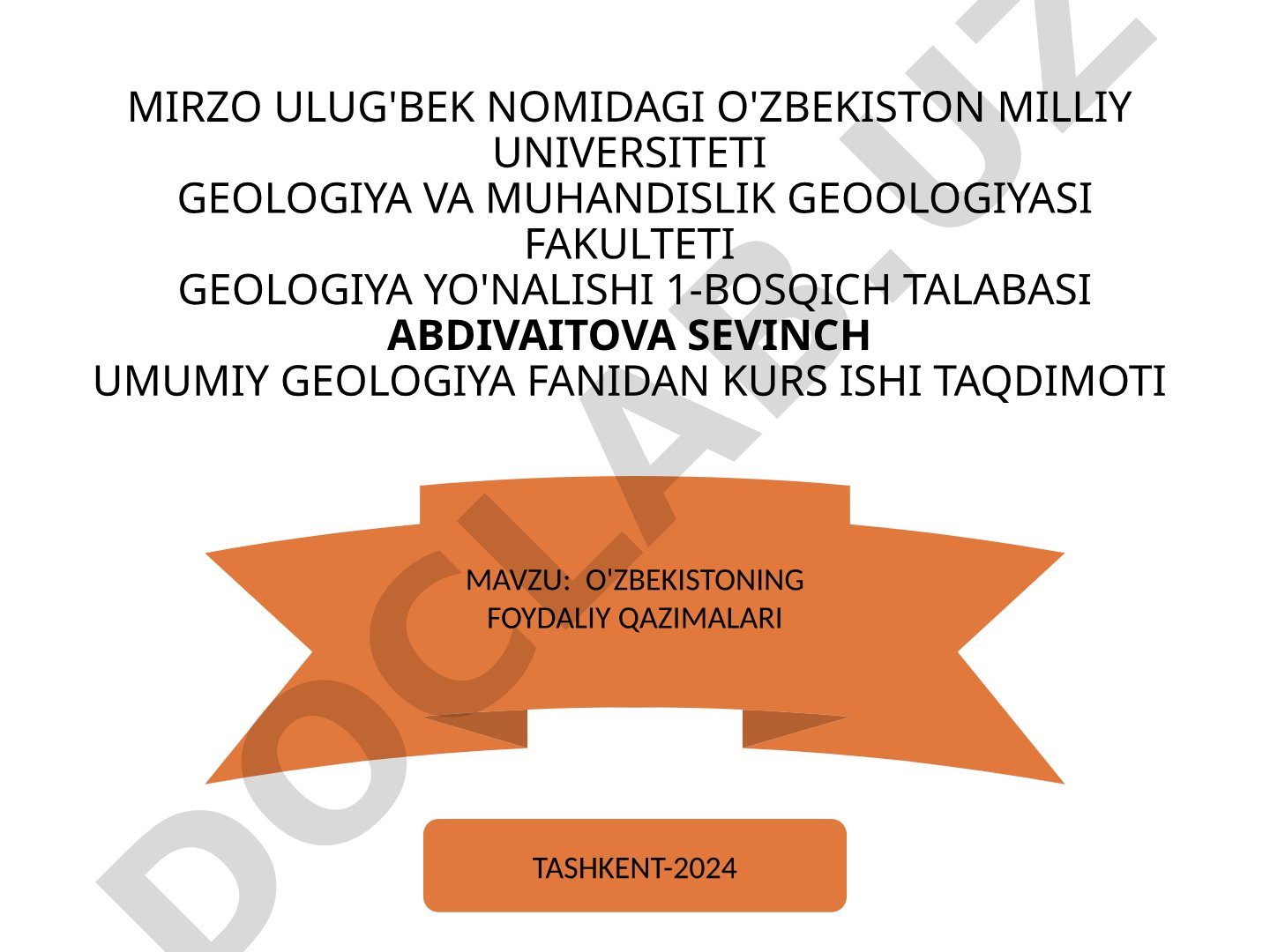 O'ZBEKISTONING FOYDALIY QAZIMALARI