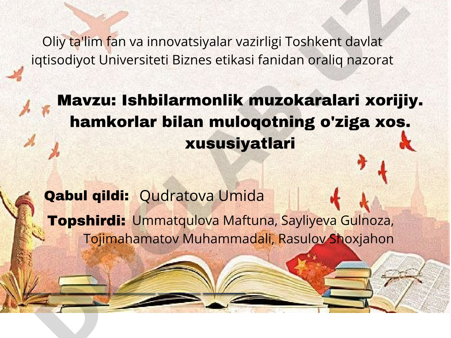 Ishbilarmonlik muzokaralari xorijiy hamkorlar bilan muloqotning o'ziga xos xususiyatlari