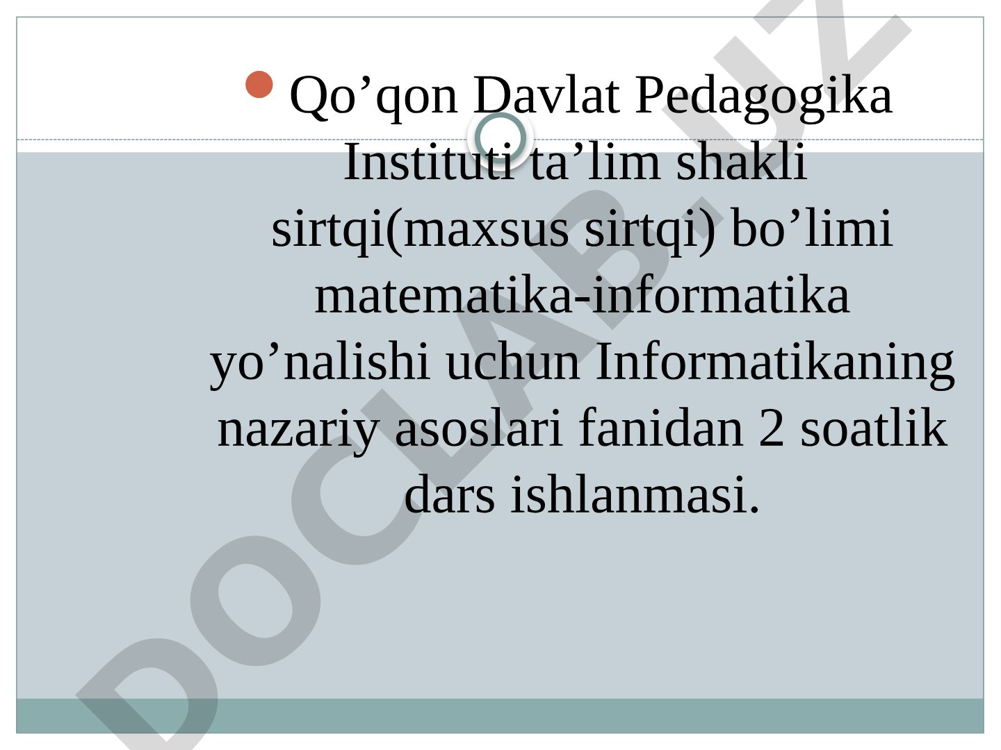 Informatikaning nazariy asoslari