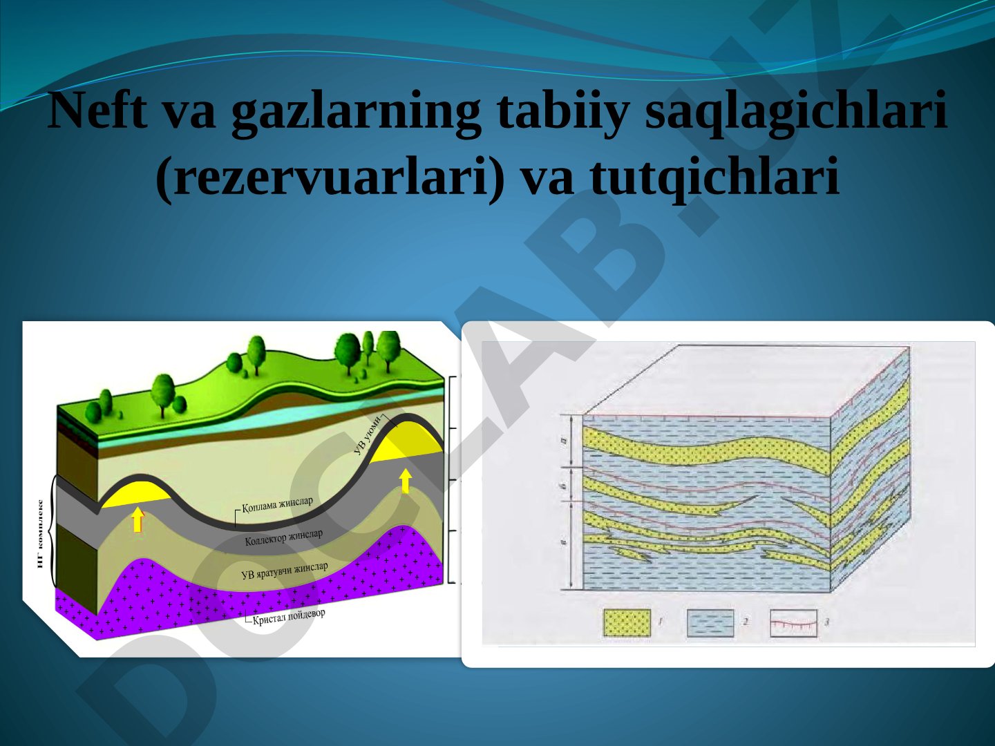 Neft va gazlarning tabiiy saqlagichlari (rezervuarlari) va tutqichlari