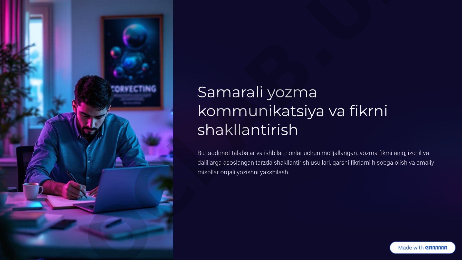 Samarali yozma kommunikatsiya va fikrni shakllantirish