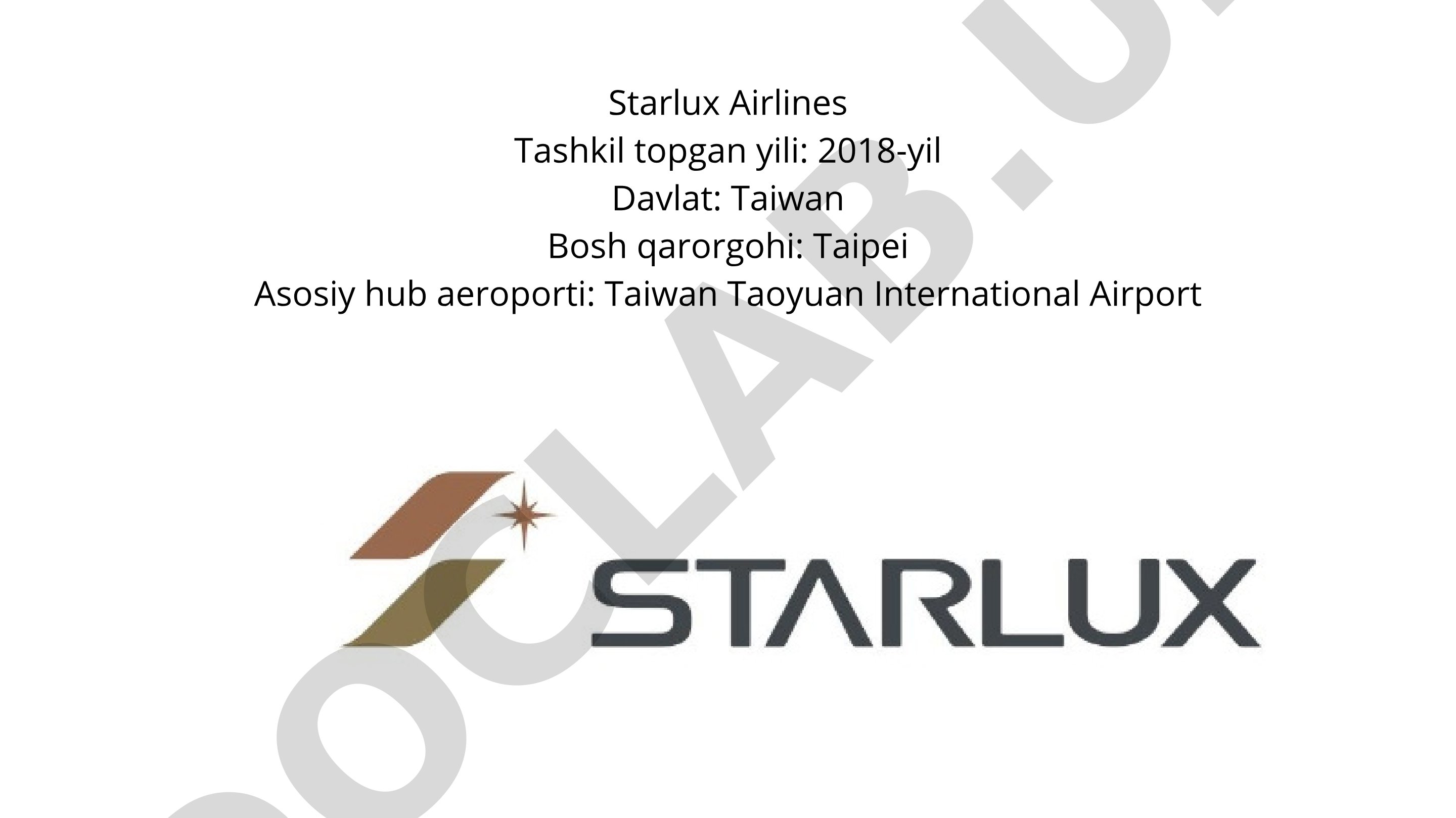 Starlux Airlines aviakompaniyasining faoliyati va xizmatlari