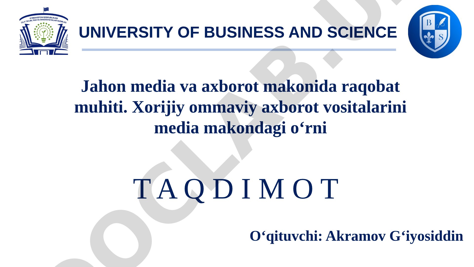 Jahon media va axborot makonida raqobat muhiti