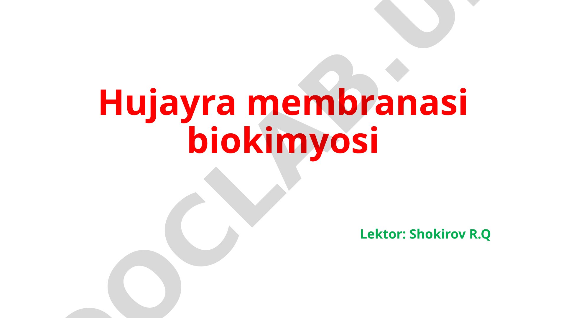 Hujayra membranasi biokimyosi