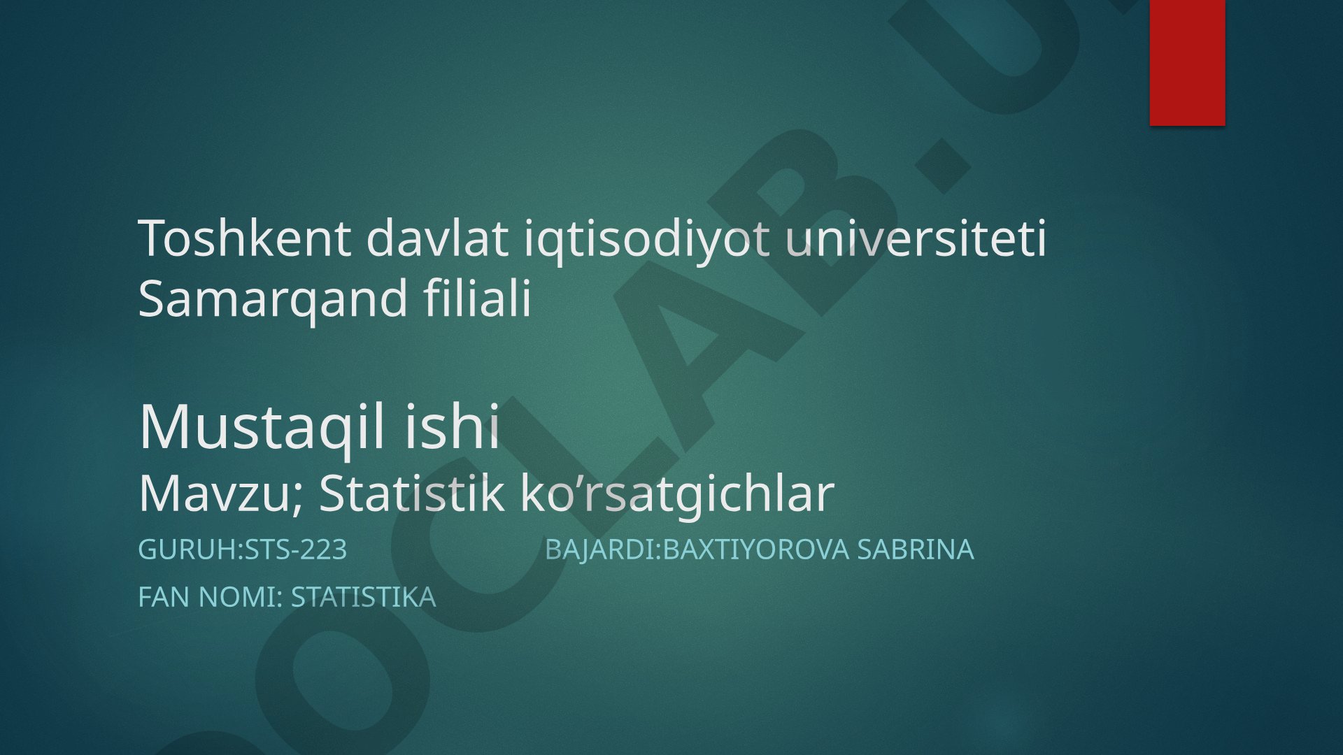 Statistik ko'rsatgichlar