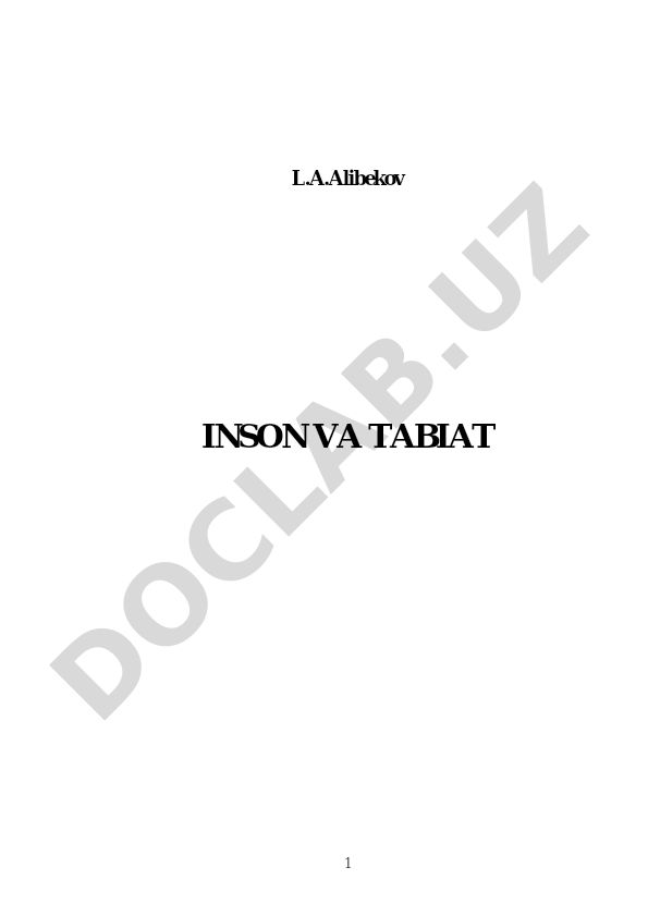 Inson va tabiat