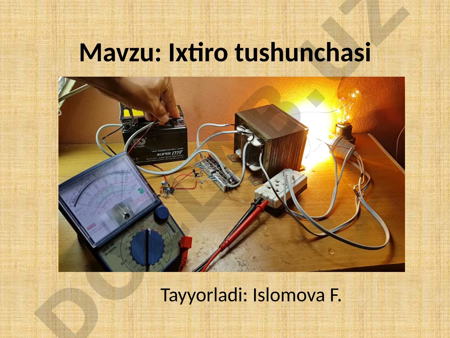 Ixtiro tushunchasi