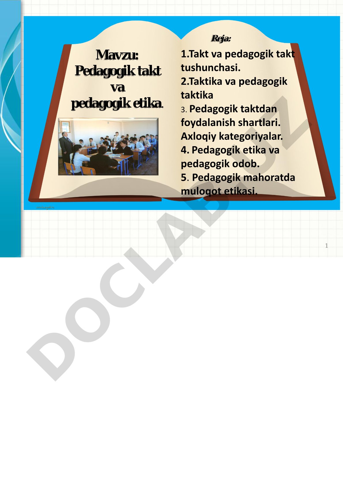 Pedagogik takt va pedagogik etika