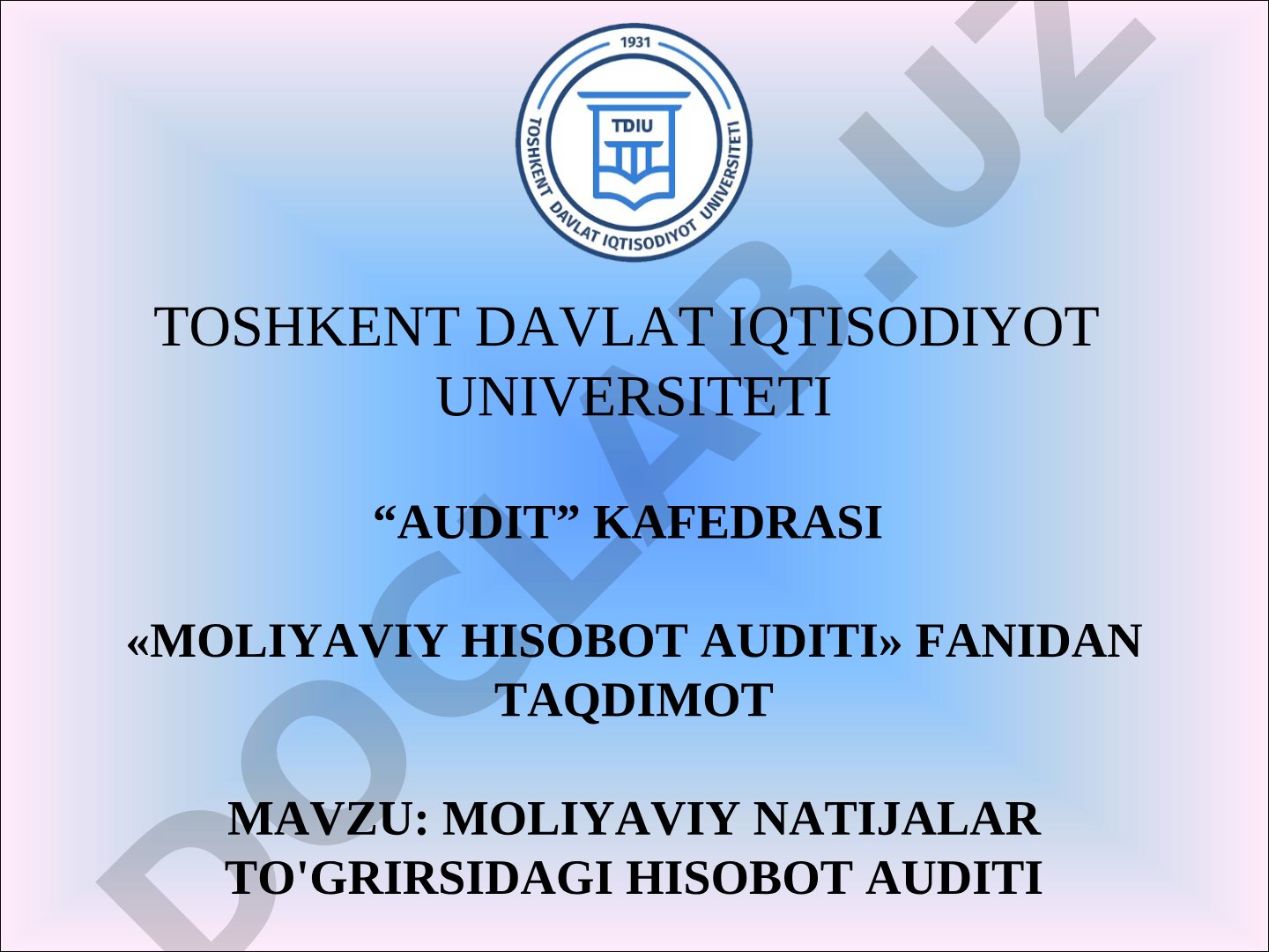 Moliyaviy natijalar to'g'risidagi hisobot auditi