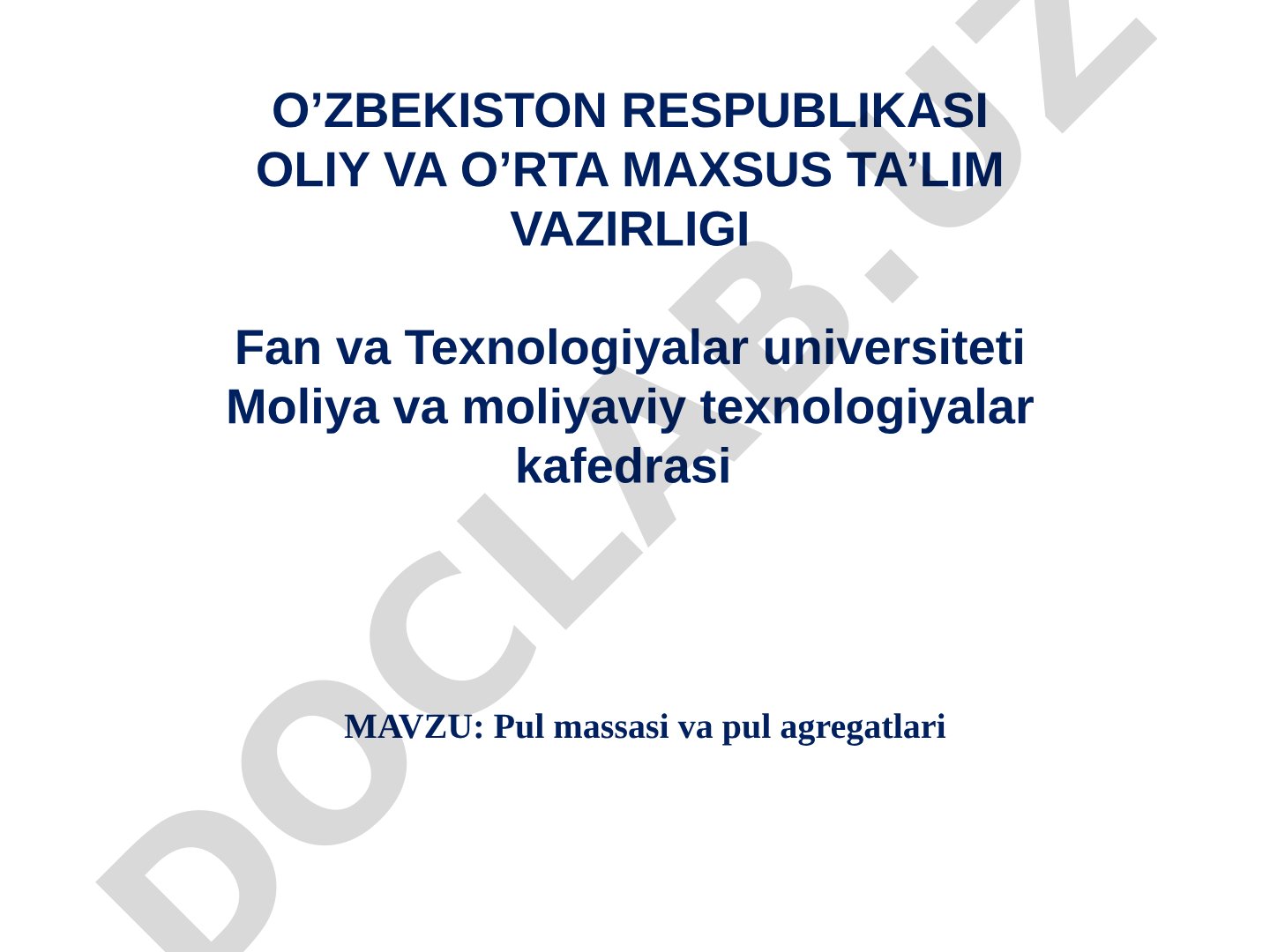 Pul massasi va pul agregatlari