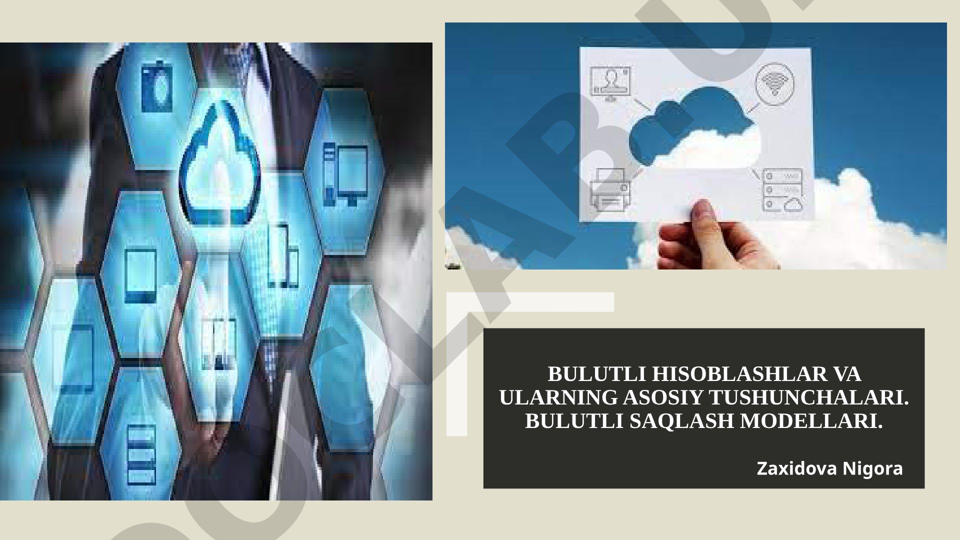 Bulutli hisoblashlar va ularning asosiy tushunchalari