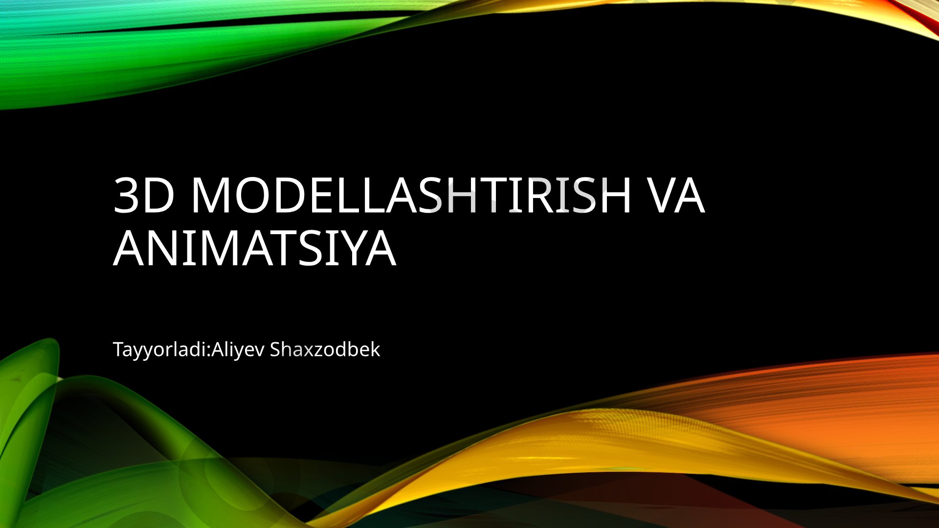 3D Modellashtirish va Animatsiya Asosiy Prinsiplari