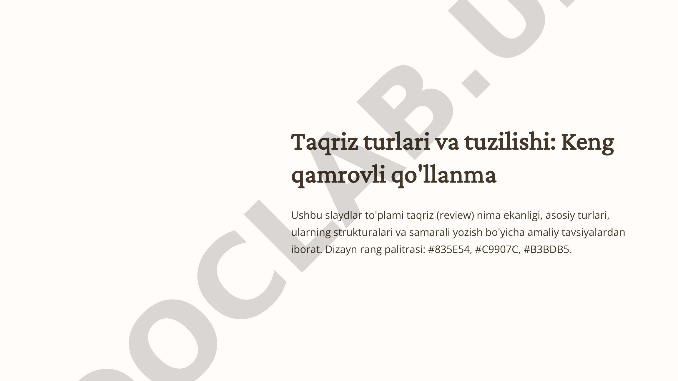 Taqriz turlari va tuzilishi: Keng qamrovli qo'llanma