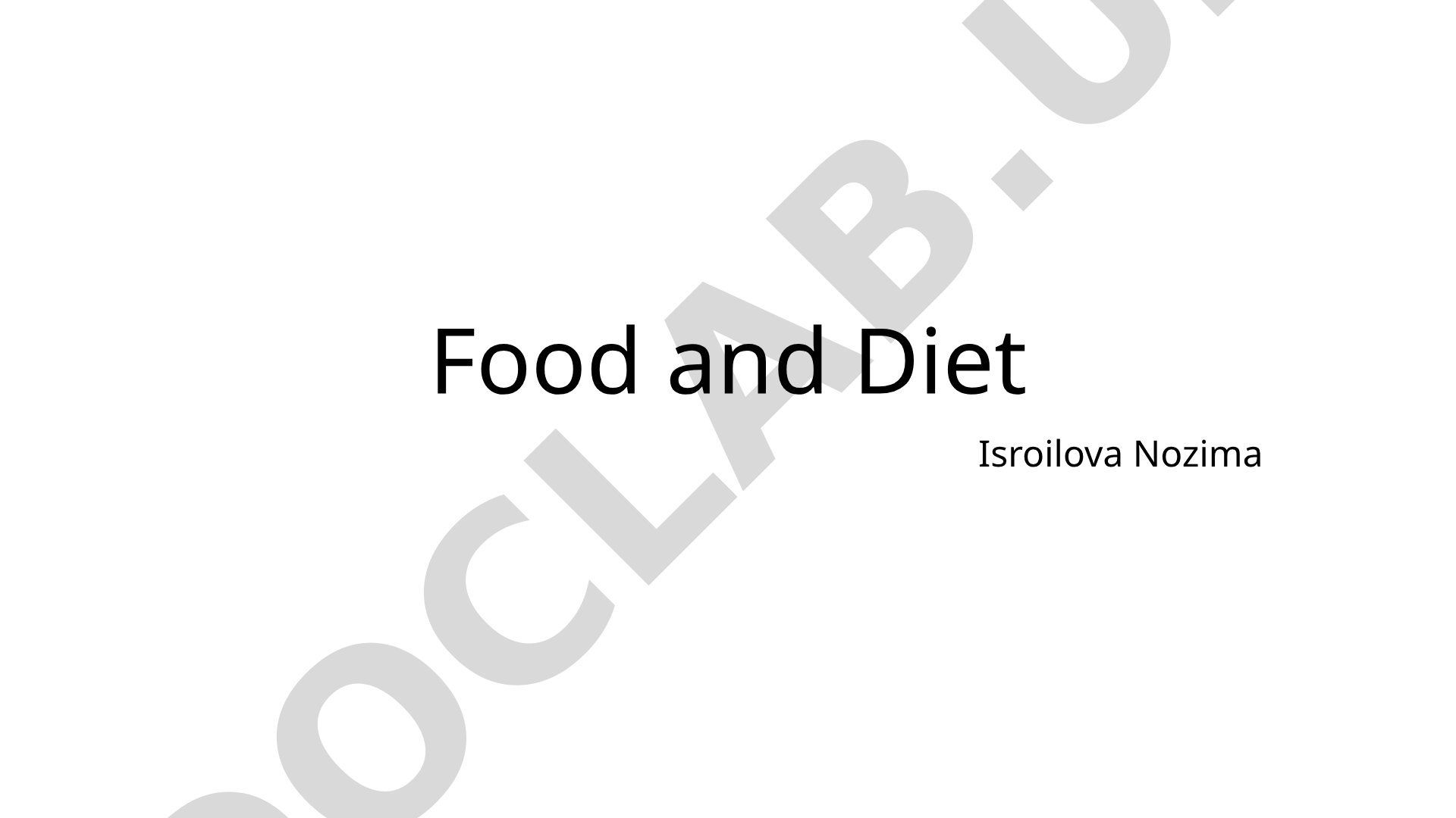 This presentation covers the importance of food, types of nutrients, and kinds of diets