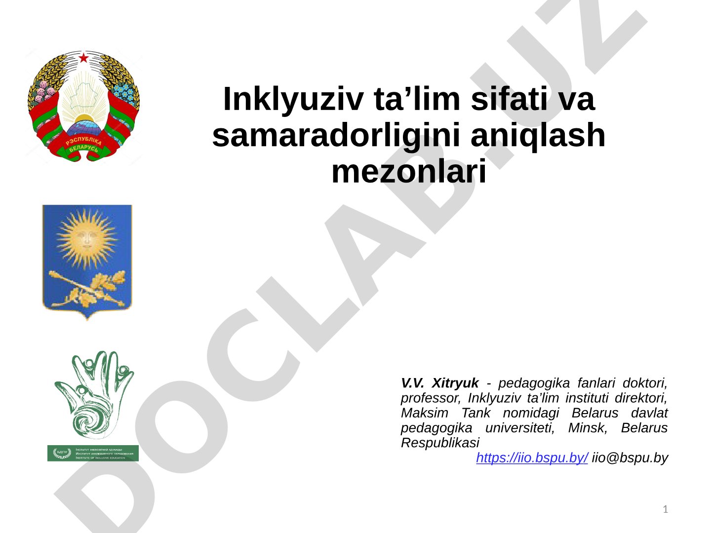 Inklyuziv ta'lim sifati va samaradorligini aniqlash mezonlari