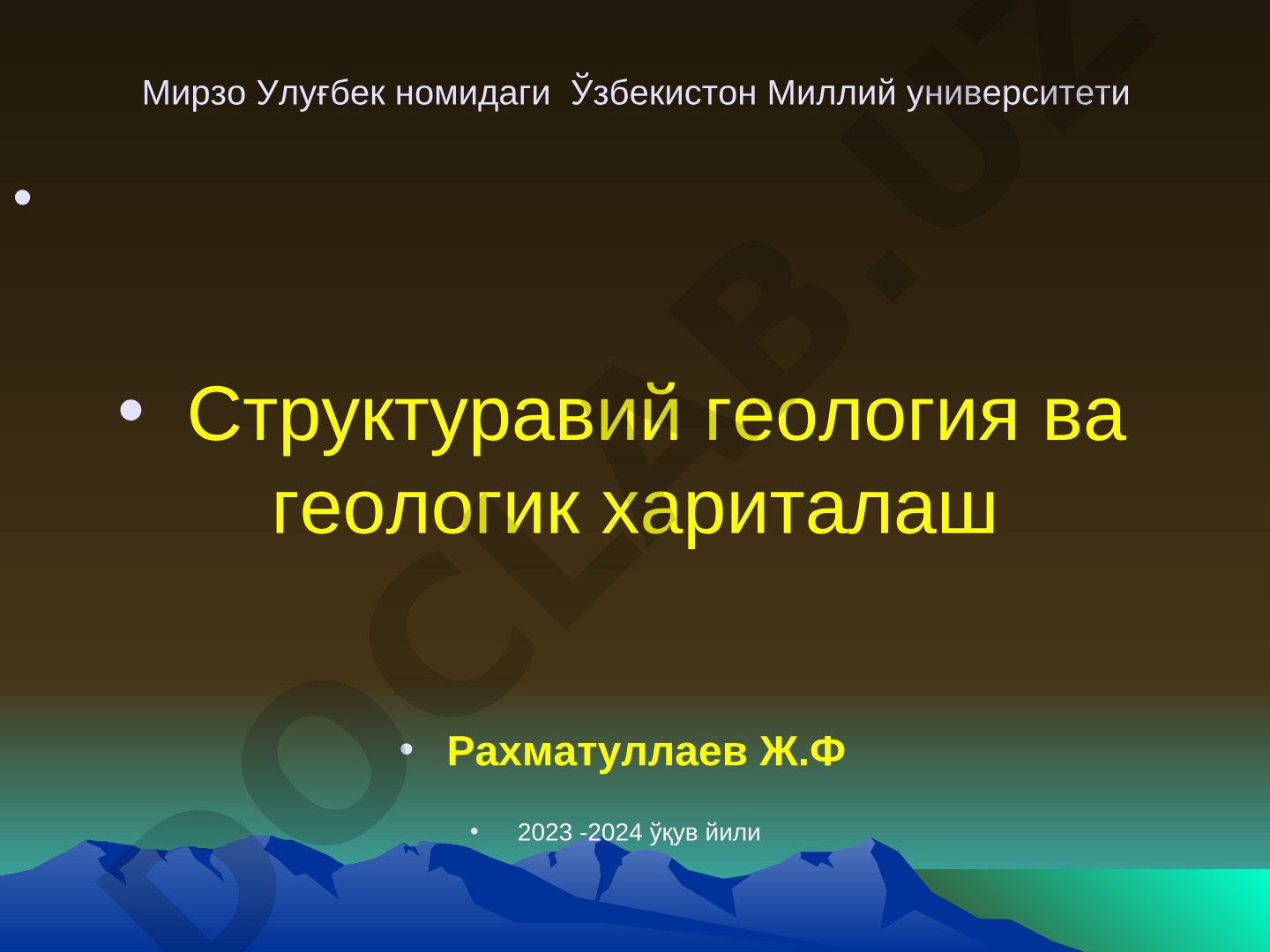 Геологик хариталар. Уларнинг турлари ва хиллари
