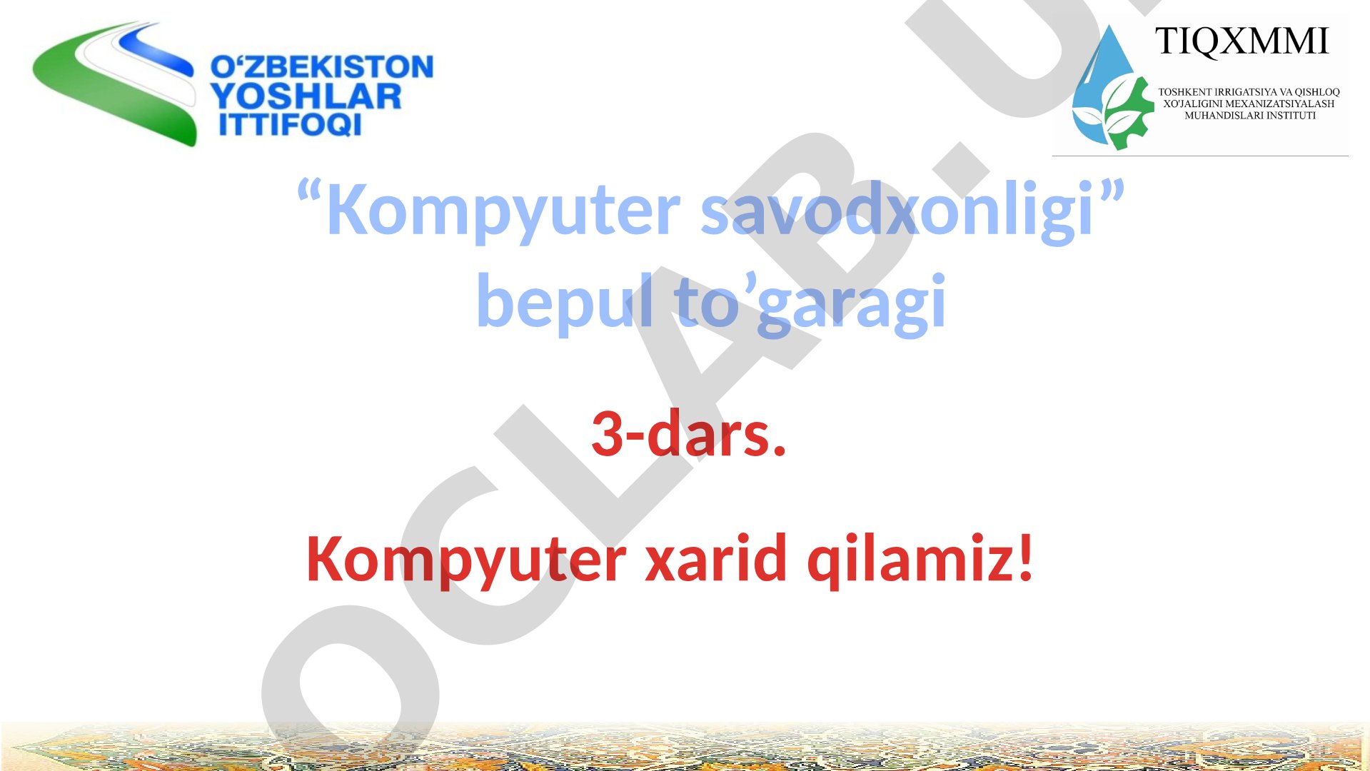 Kompyuter xarid qilamiz