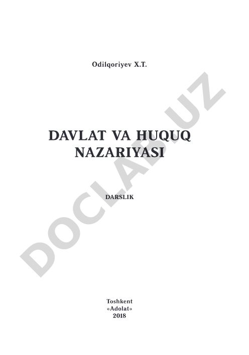 Davlat va huquq nazariyasi