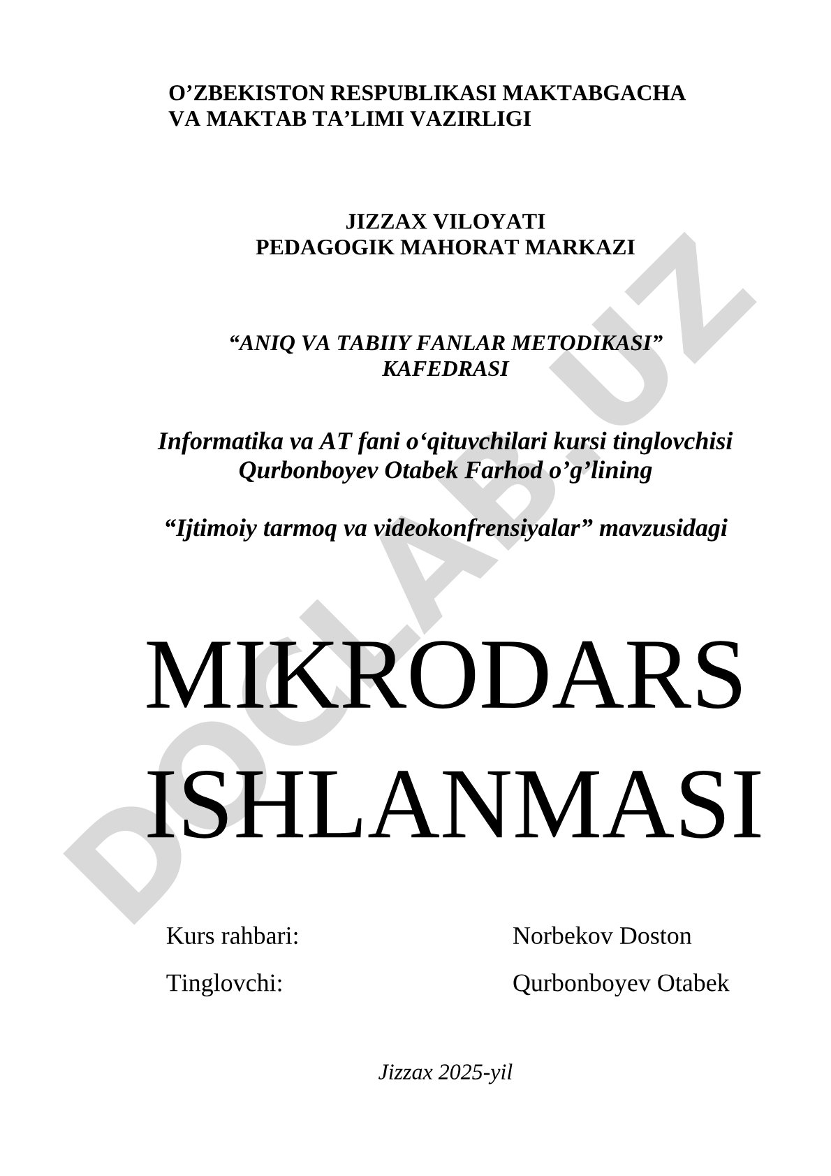 Ijtimoiy tarmoq va videokonfrensiyalar