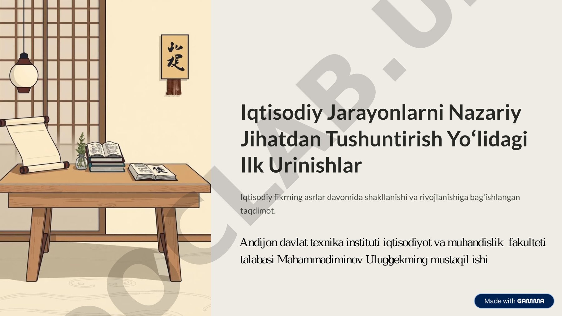 Iqtisodiy Jarayonlarni Nazariy Jihatdan Tushuntirish Yo'lidagi Ilk Urinishlar