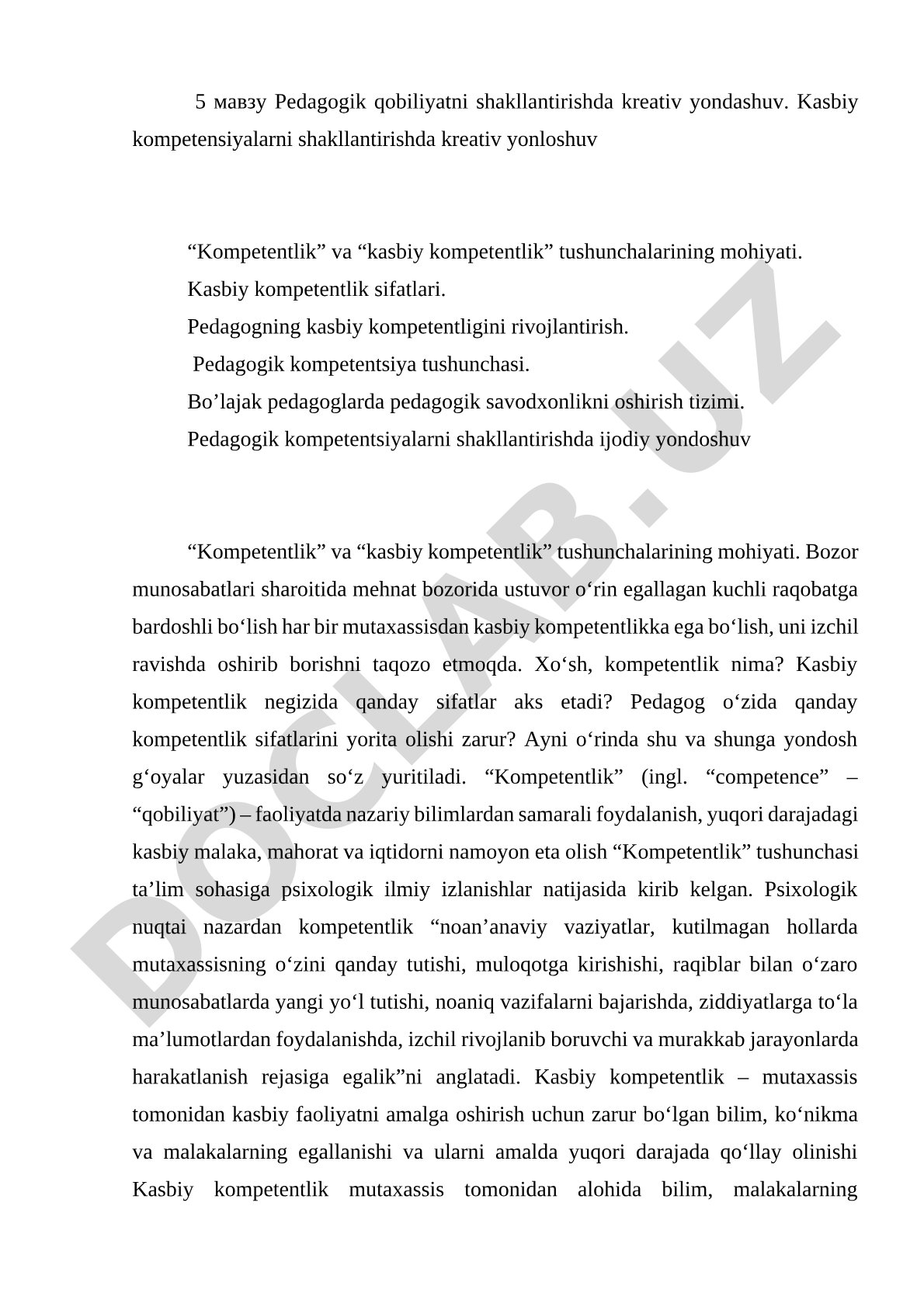 Pedagogik qobiliyatni shakllantirishda kreativ yondashuv