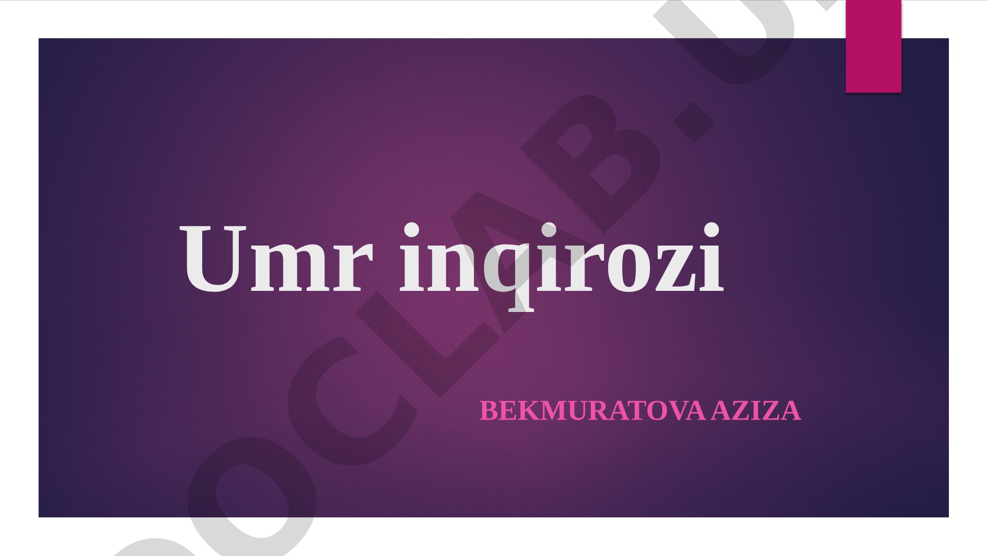 Umr inqirozi tushunchasi, sabablari, bosqichlari, belgilari va uni yengib o'tish yo'llari