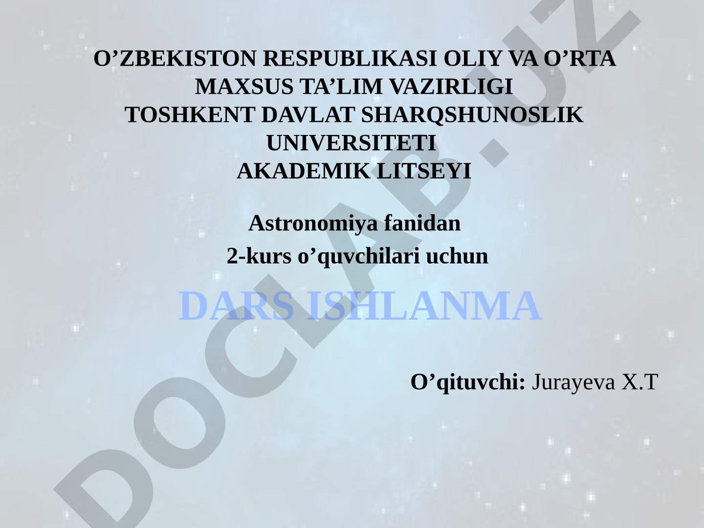 Osmon koordinatalari. Olam qutbining balandligi va joyining geografik kenglamasi orasidagi bog'lanish