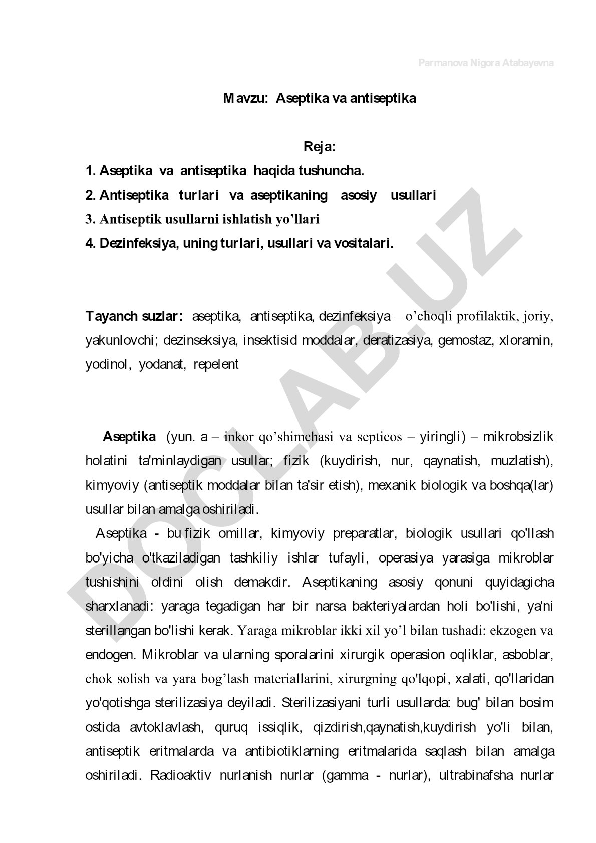Aseptika va antiseptika