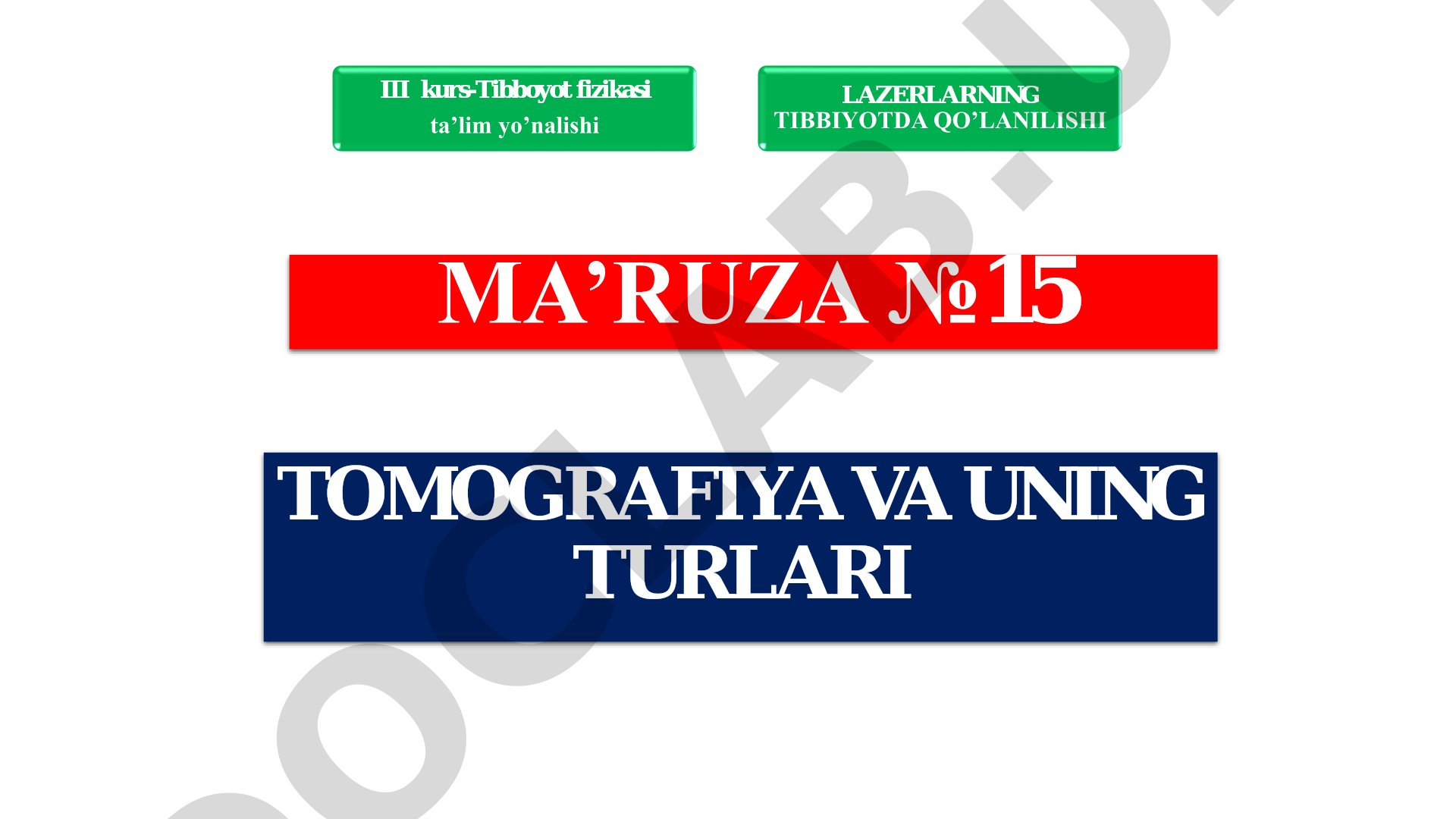 Tomografiya va uning turlari