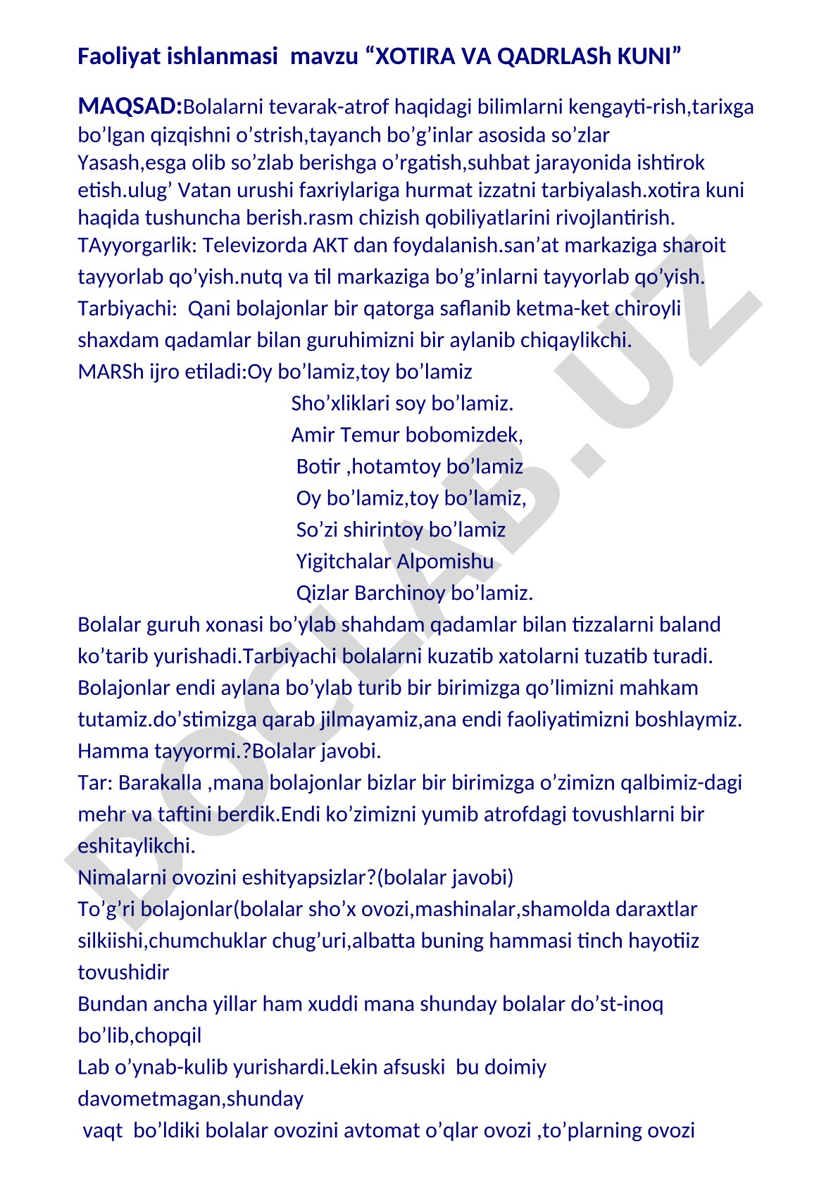 Xotira va qadrlash kuni